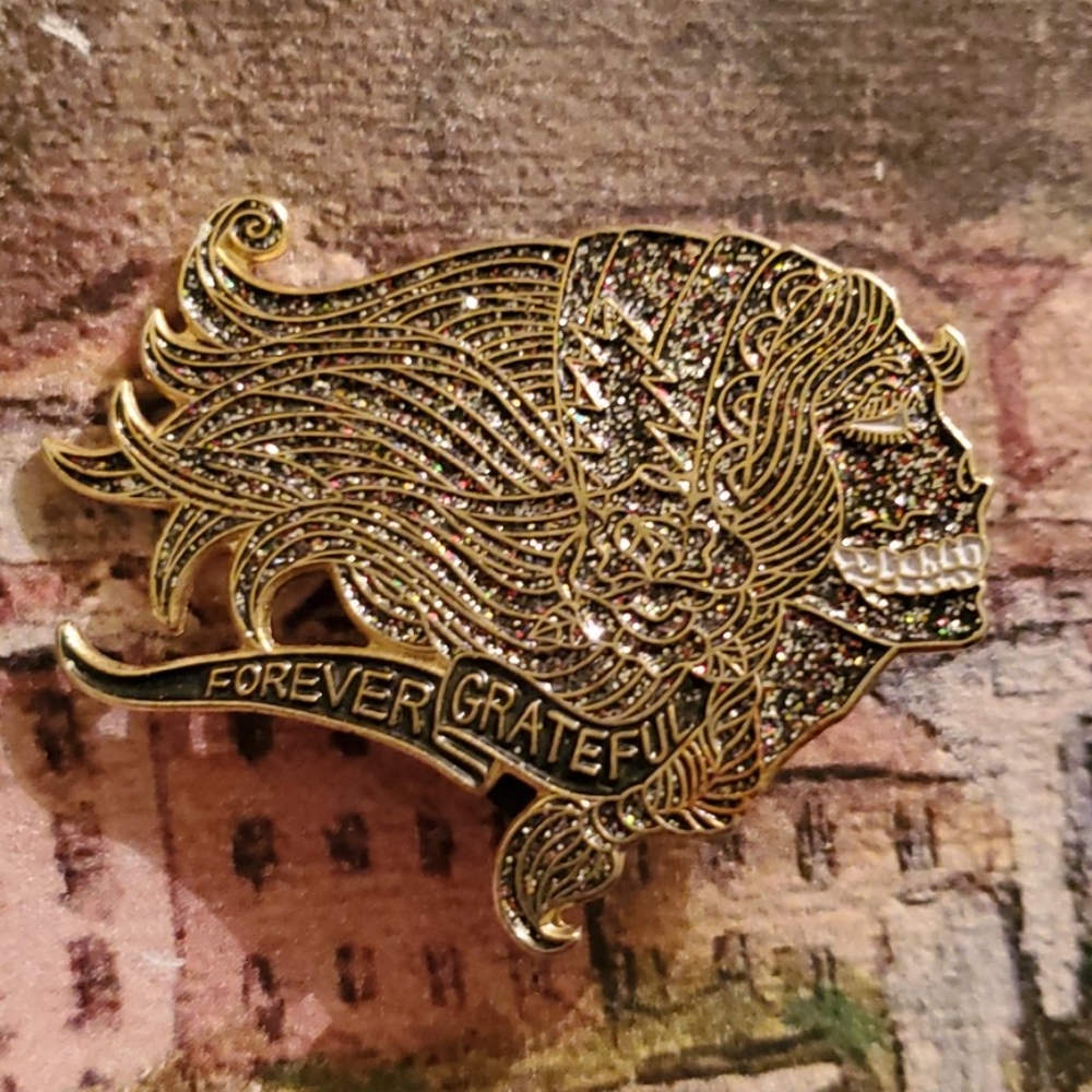 Custom Designed Sparkly Greatful Dead Hat Pin
